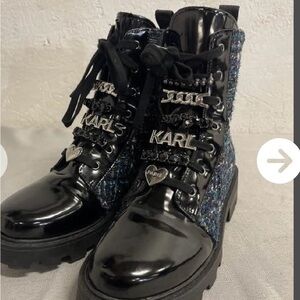 Karl Lagerfeld Sleek Black Moto Boots